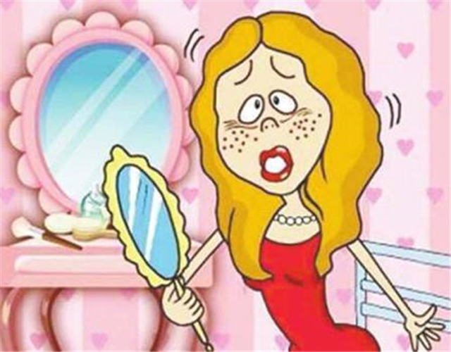 面部老年斑卡通